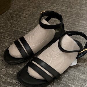 Born Black Leather Sandals*